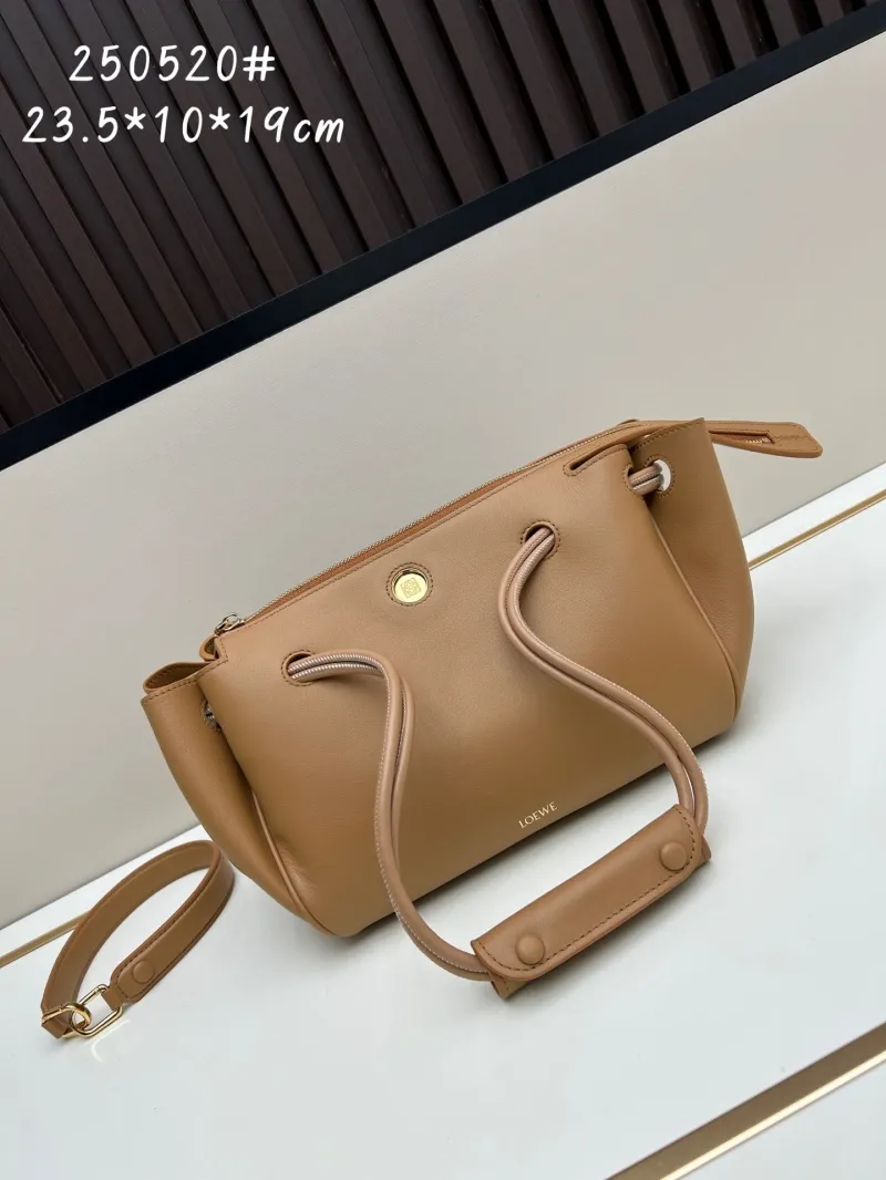 LOEWE Tan Leather Shoulder Handbag 250520