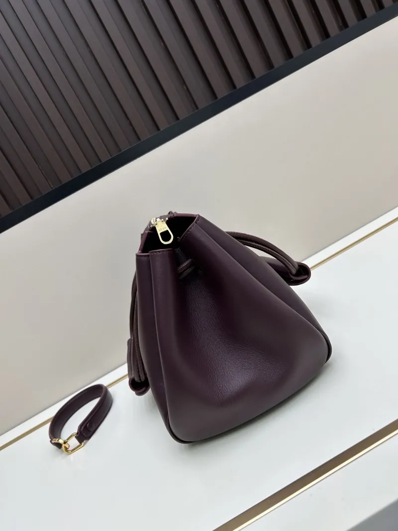 Alternative view of LOEWE 250519 Dark Purple Leather Handbag
