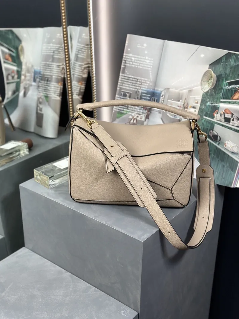 Alternative view of LOEWE Beige Puzzle Leather Shoulder Bag