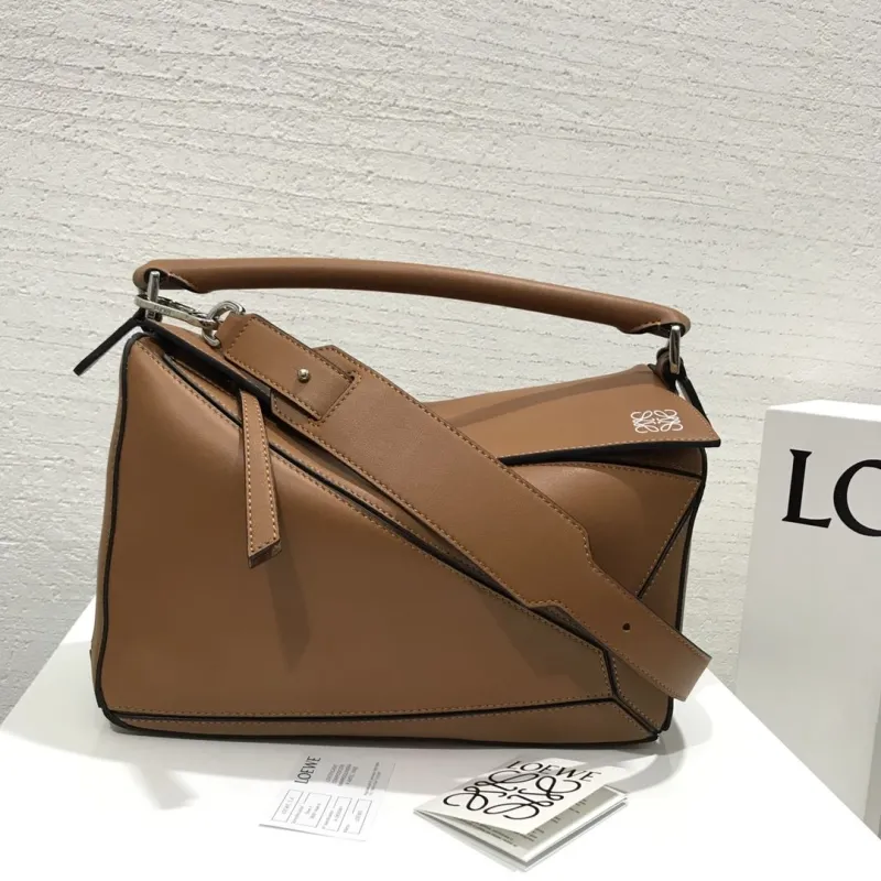 LOEWE Brown Leather Puzzle Shoulder Bag 705