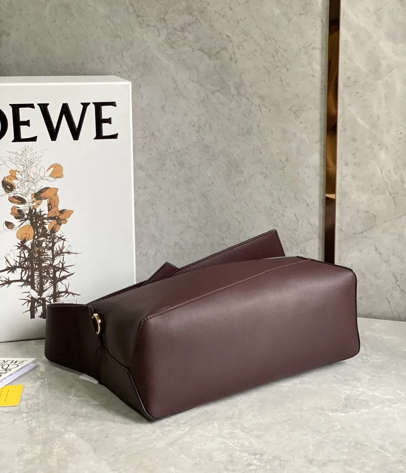 Loewe Burgundy Leather Shoulder Bag 711 - Image 4