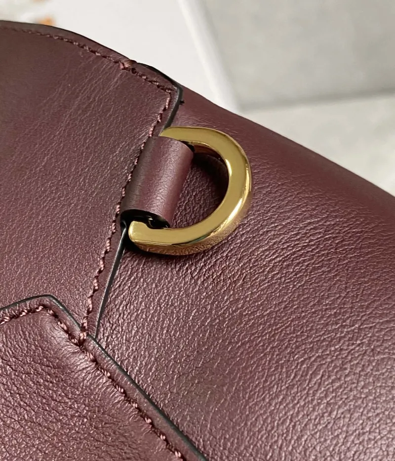 Loewe Burgundy Leather Shoulder Bag 711 - Image 5