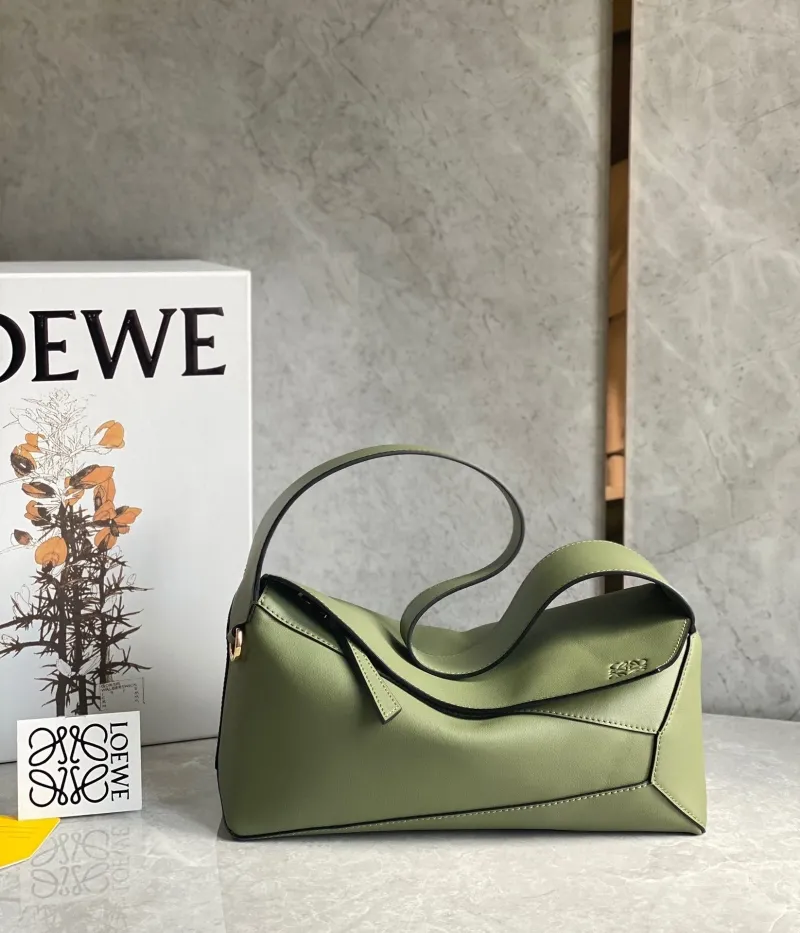 LOEWE Olive Green Handle Bag 712