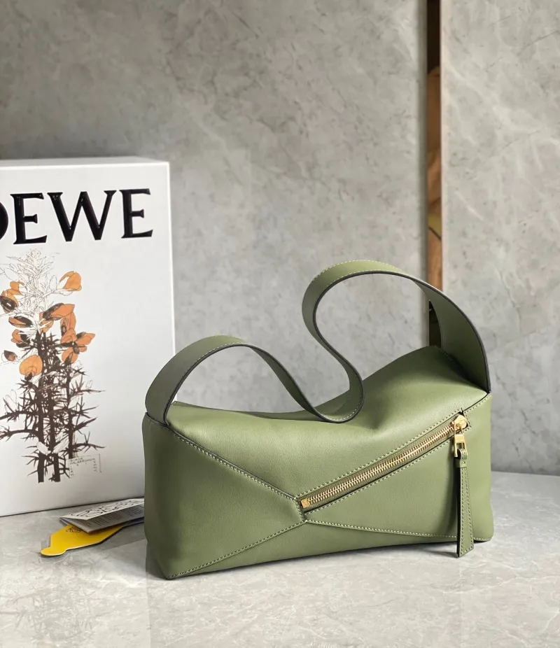 LOEWE Olive Green Handle Bag 712 - Image 5