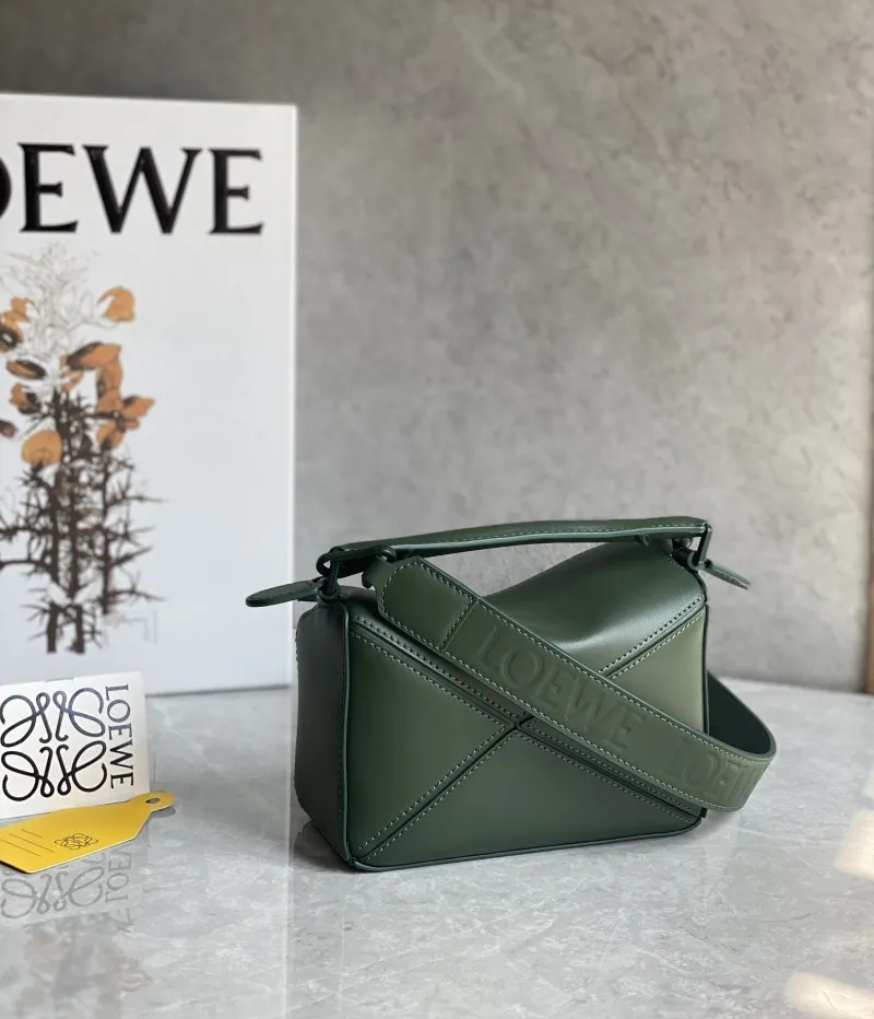 Alternative view of LOEWE Green Puzzle Shoulder Bag 719