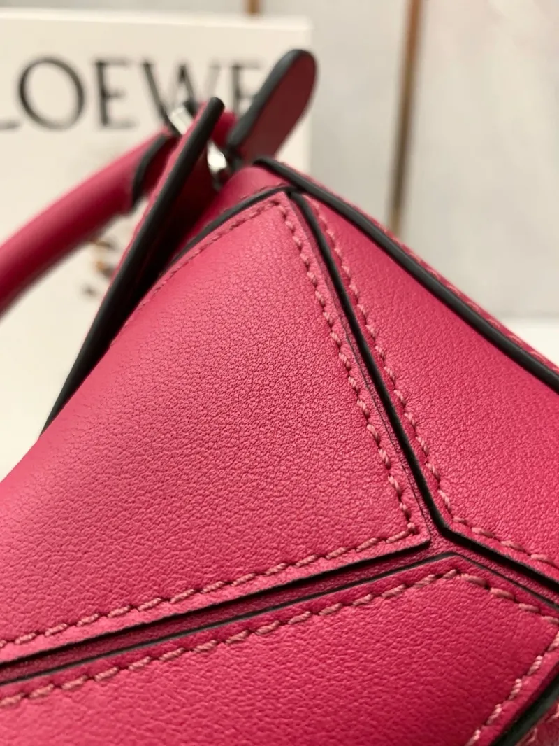 LOEWE Pink Mini Puzzle Leather Crossbody Bag - Image 9
