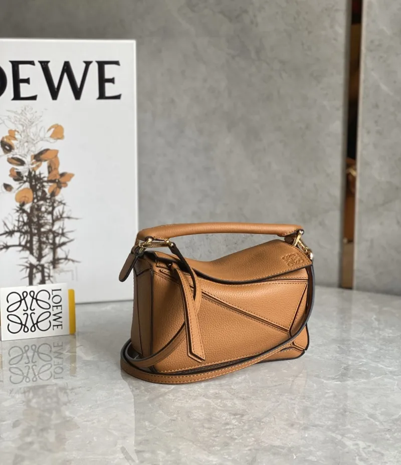 Alternative view of LOEWE Tan Leather Mini Puzzle Handbag 732