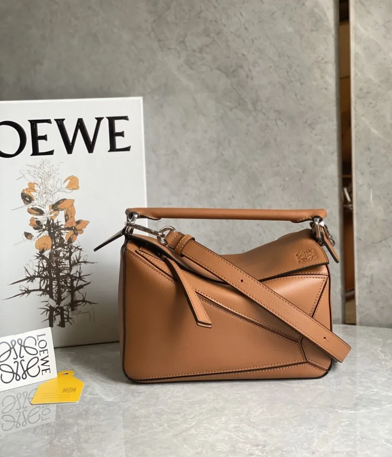 LOEWE Tan Puzzle Leather Handbag