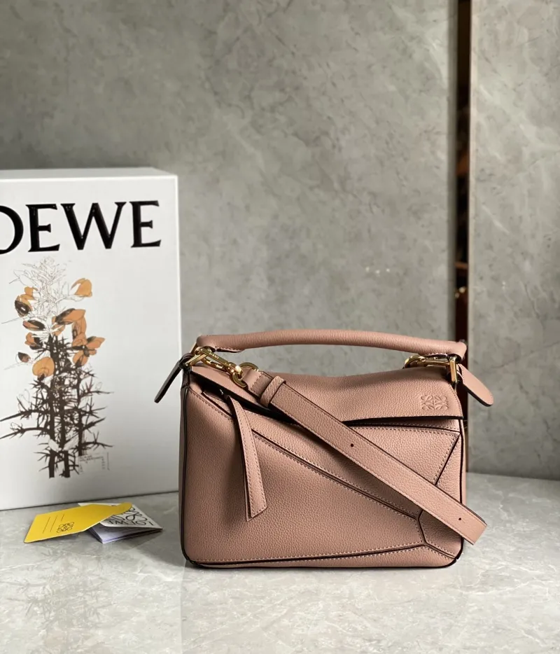 Loewe Dusty Pink Puzzle Leather Handbag