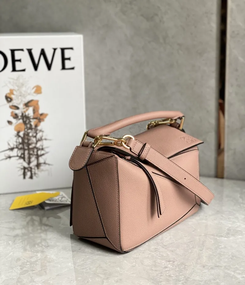 Alternative view of Loewe Dusty Pink Puzzle Leather Handbag