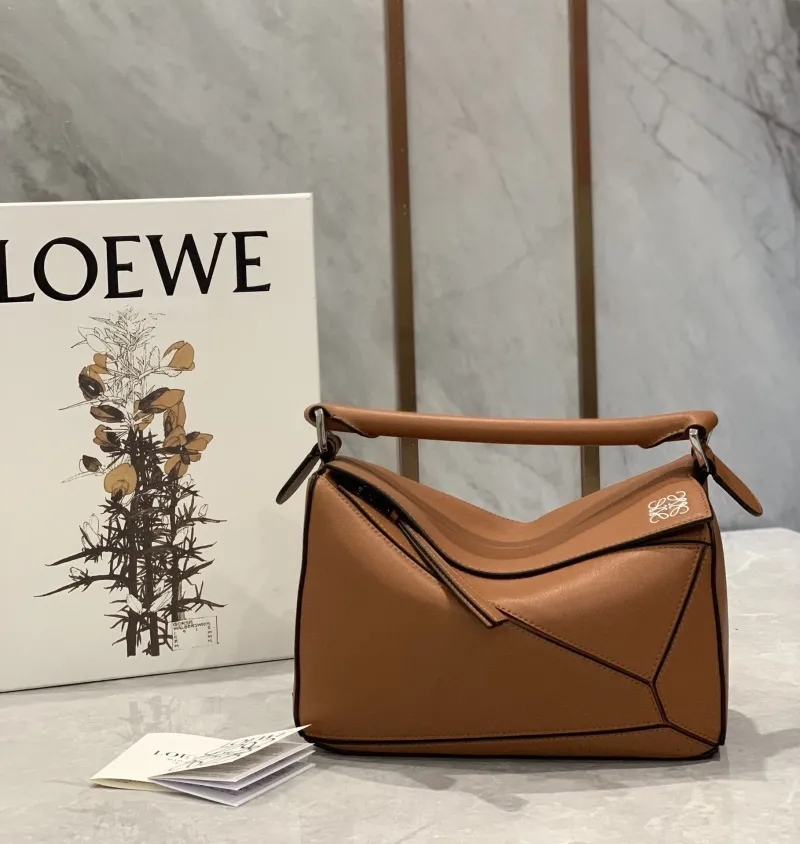 Alternative view of LOEWE Brown Puzzle Shoulder Bag 753