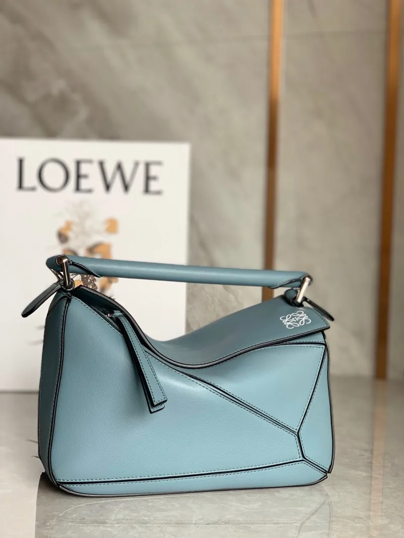 Alternative view of Loewe Puzzle Light Blue Shoulder Bag 754
