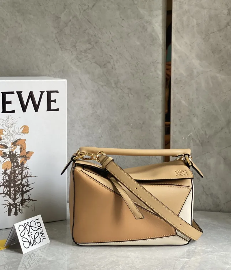 Loewe Tan Cream Puzzle Handbag 756