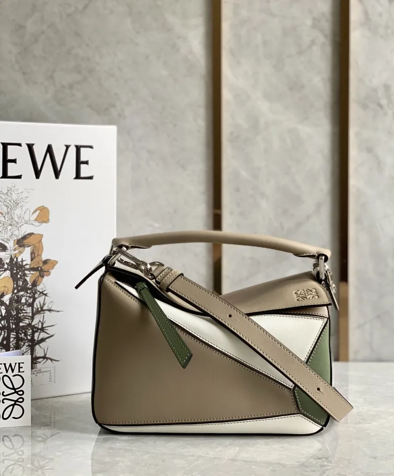 Loewe Puzzle Shoulder Bag Beige White Green 759