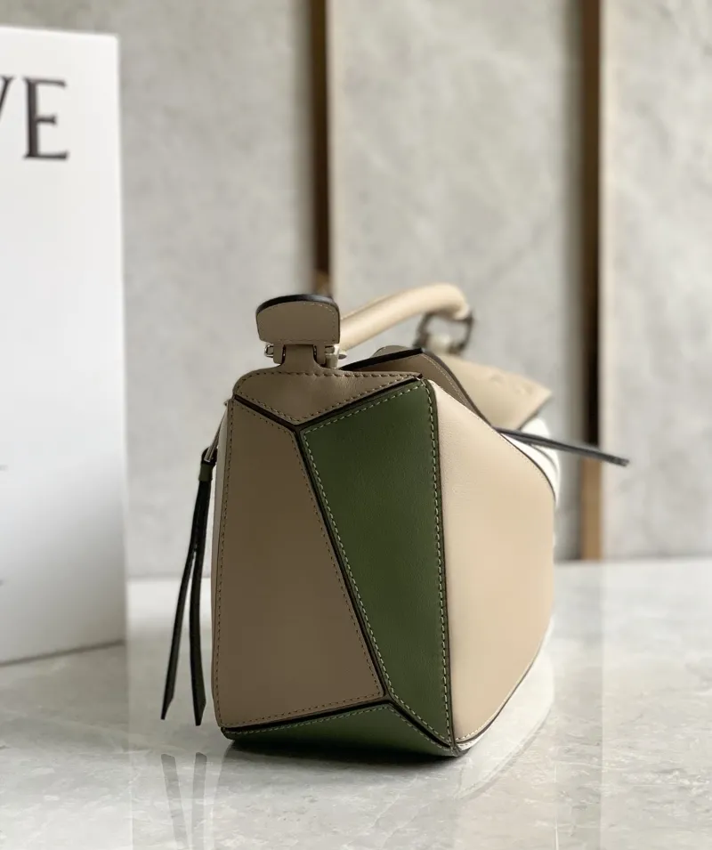 Loewe Puzzle Shoulder Bag Beige White Green 759 - Image 6