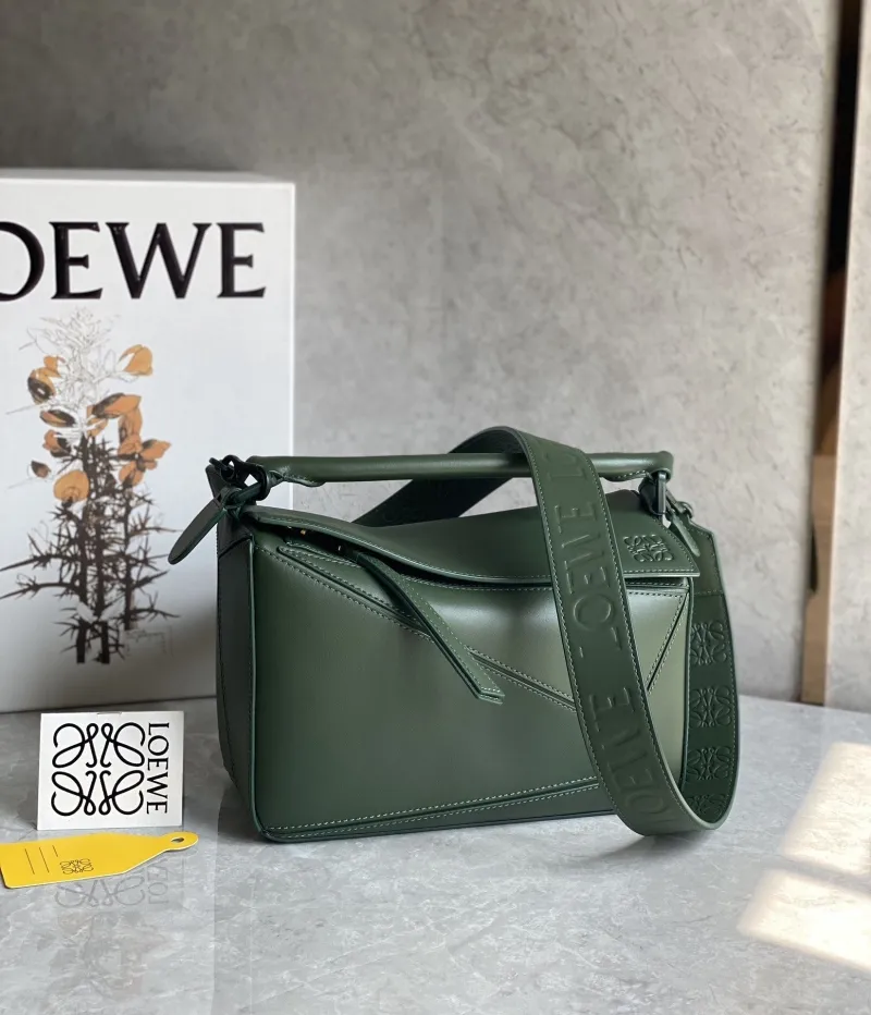 Loewe Dark Green Puzzle Shoulder Bag 766