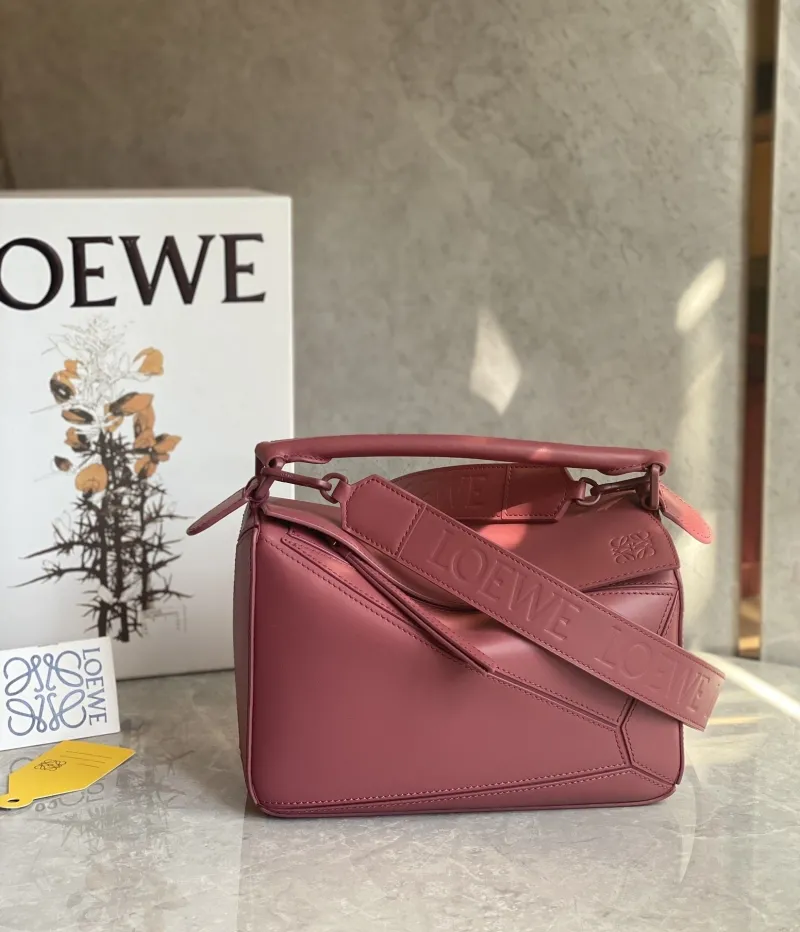 LOEWE Rose Pink Puzzle Crossbody Handbag 768