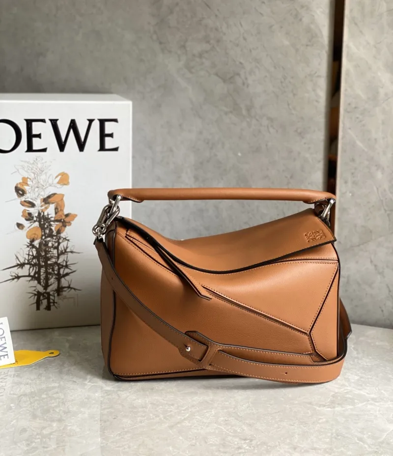 Loewe Tan Leather Puzzle Shoulder Bag