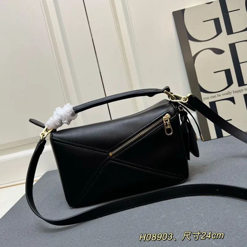 Alternative view of Loewe Black Leather Handbag H08903 24cm