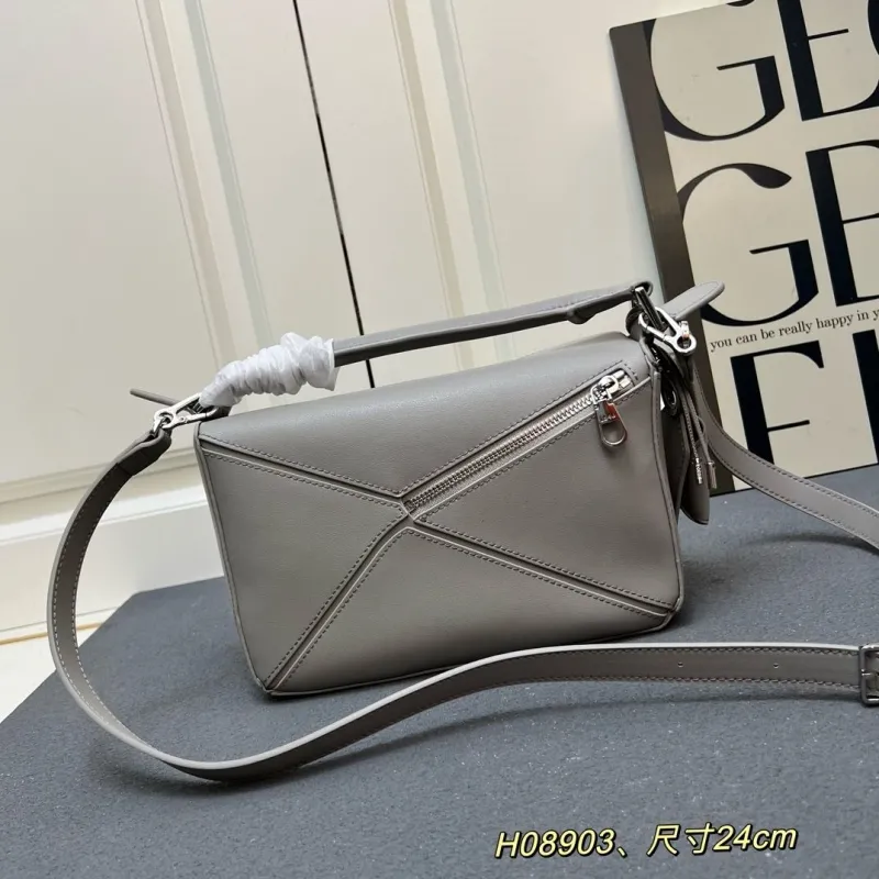 Alternative view of Loewe Gray Leather Handbag H08903 Size 24cm