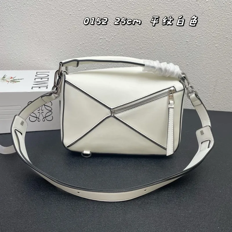 Alternative view of LOEWE 0152 25cm White Puzzle Bag
