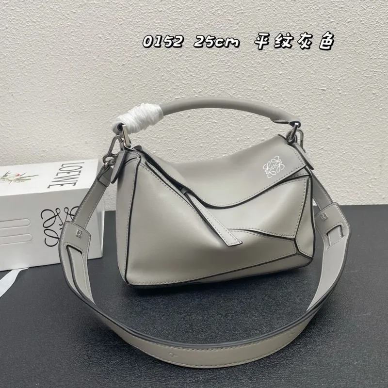 Alternative view of LOEWE 0152 25cm Smooth Gray Leather Handbag