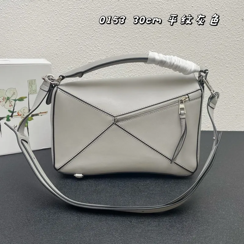 Alternative view of LOEWE 0153 30cm Gray Leather Handbag