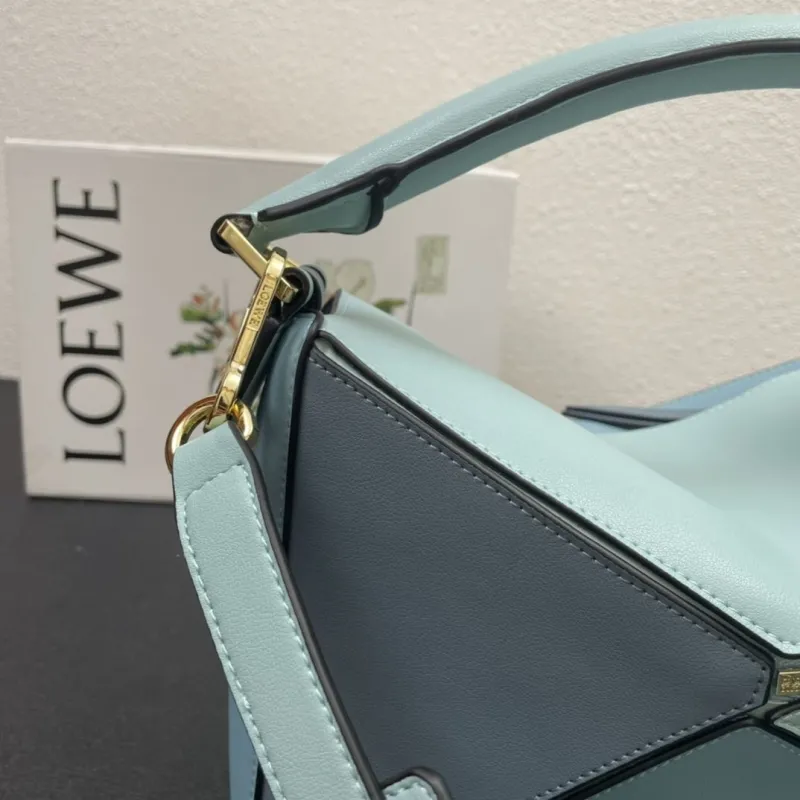 Loewe 0153 30cm Blue Patchwork Puzzle Bag - Image 6