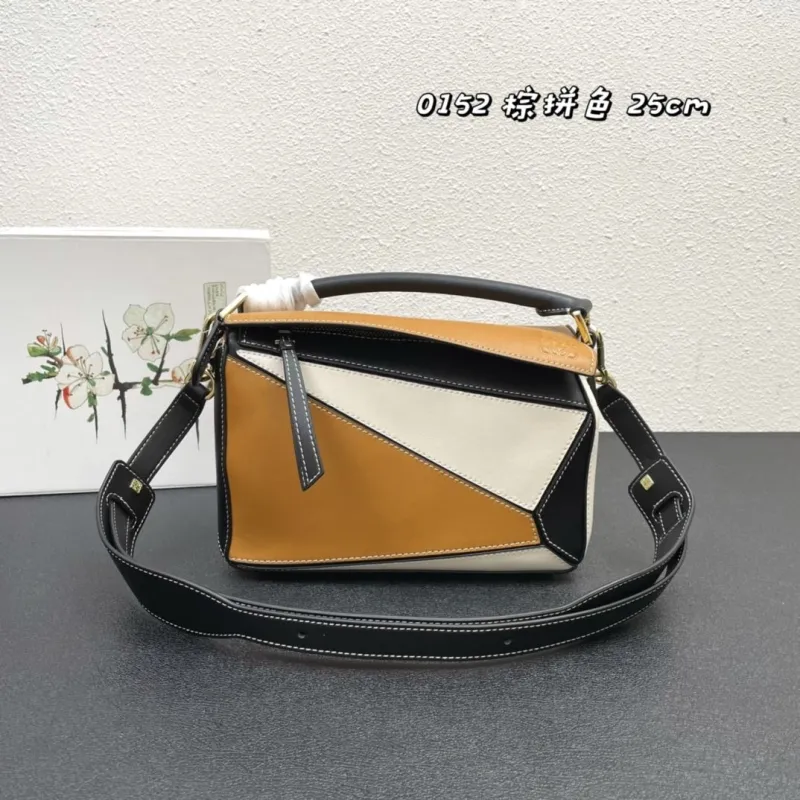 Loewe Puzzle Bag 0152 Brown Black White 25cm