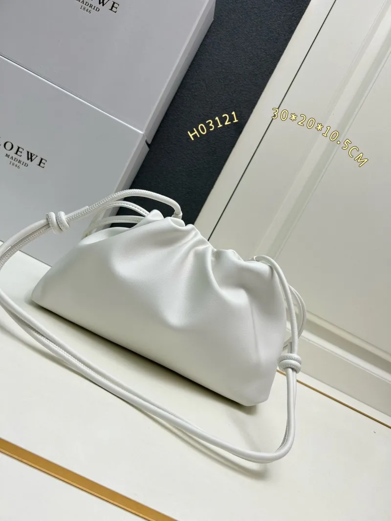 Alternative view of LOEWE White Drawstring Bucket Bag H03121