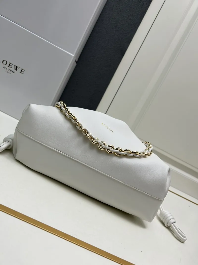 LOEWE White Drawstring Bucket Bag H03121 - Image 7