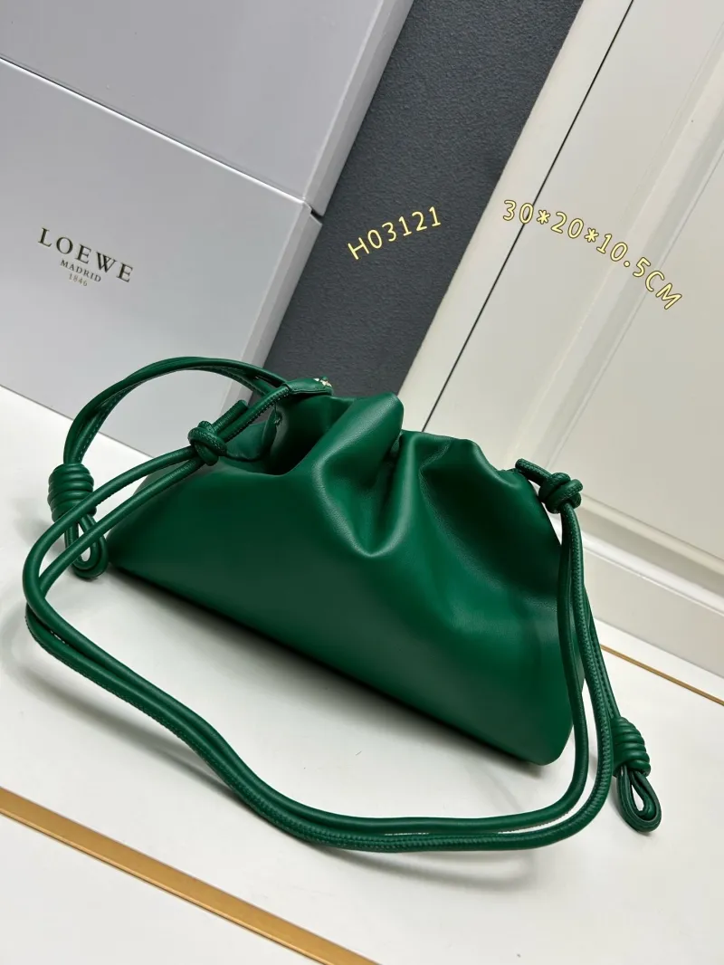 Alternative view of LOEWE Green Drawstring Bucket Bag H03121
