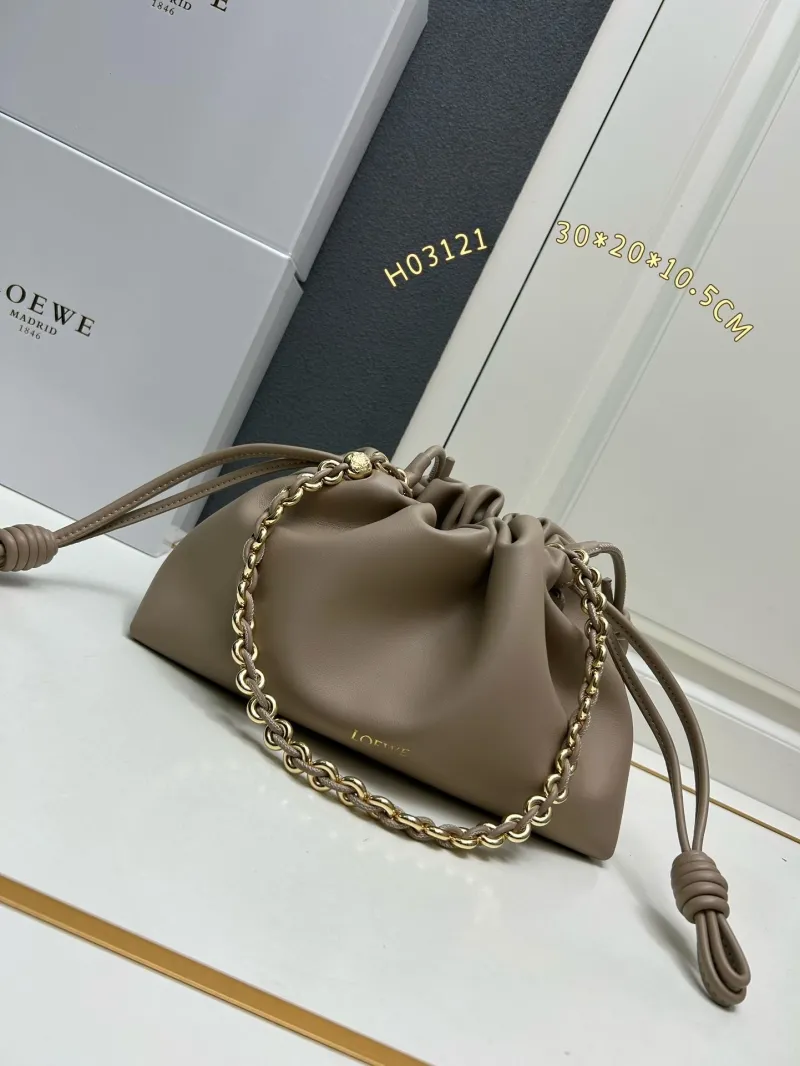 Loewe Taupe Drawstring Bucket Bag H03121