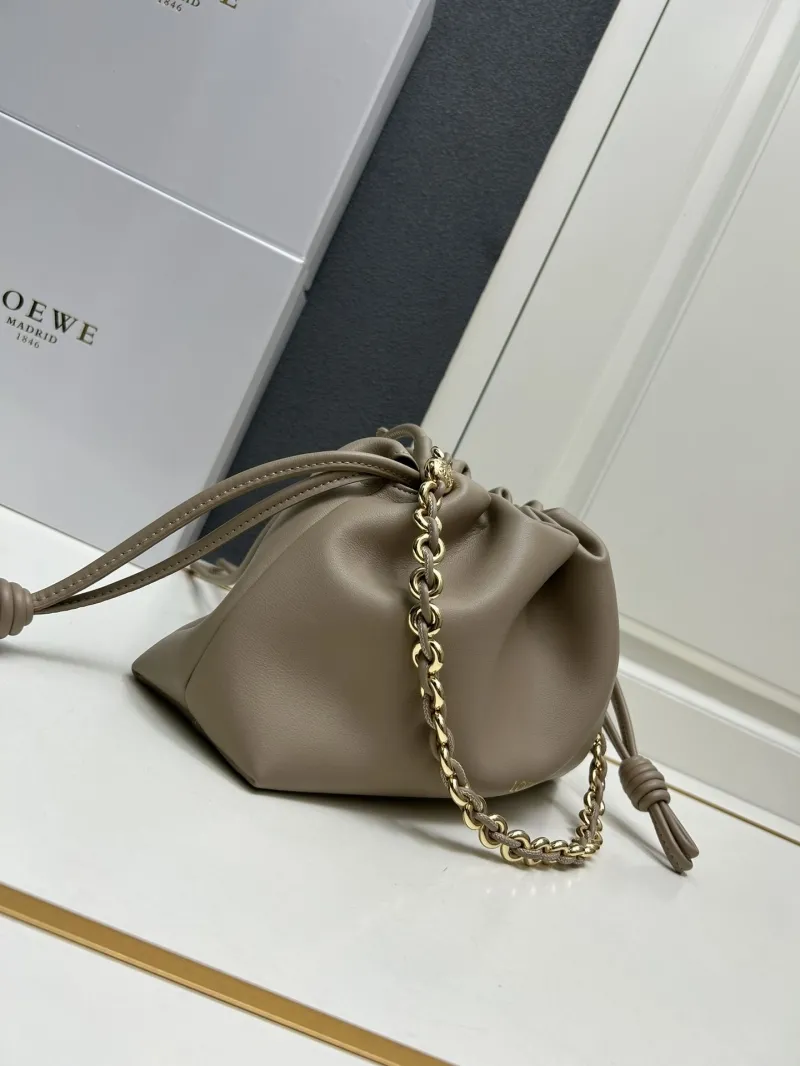 Loewe Taupe Drawstring Bucket Bag H03121 - Image 3