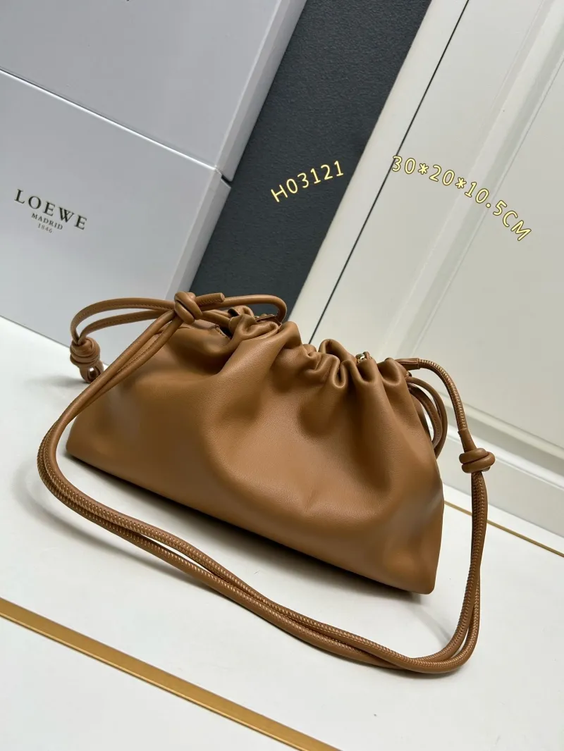 Alternative view of LOEWE H03121 Brown Drawstring Bucket Bag