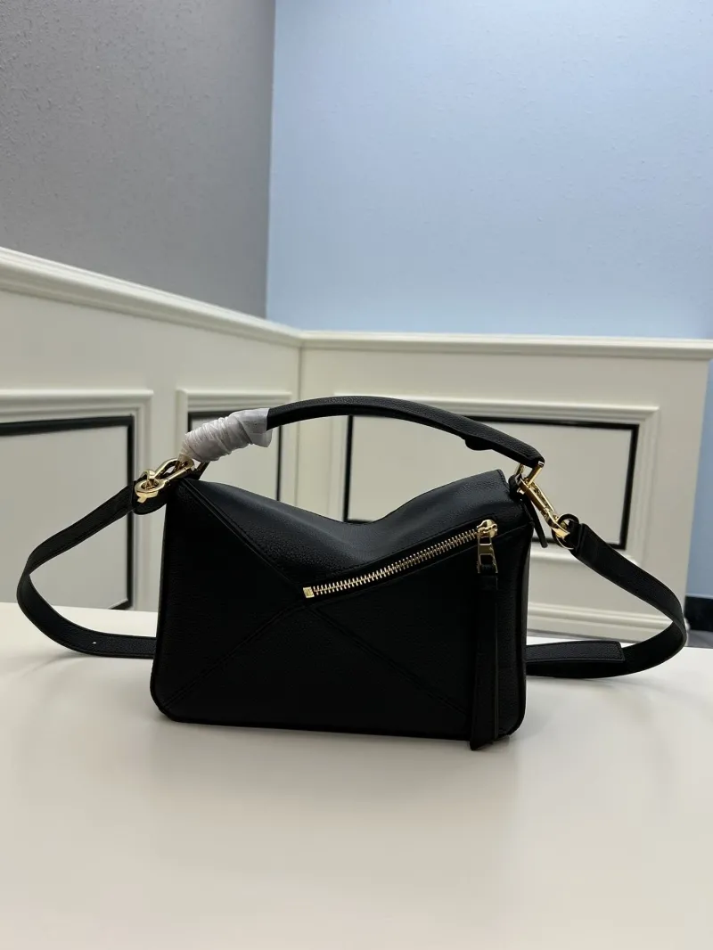 Loewe Small Black Leather Crossbody Bag 863 - Image 3