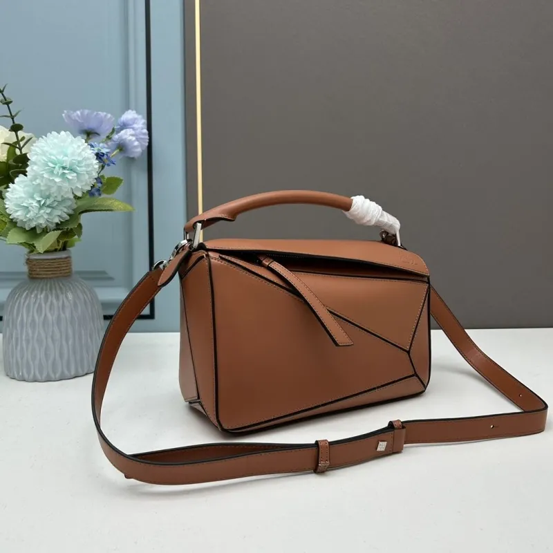 Alternative view of Loewe Small Brown Puzzle Crossbody Bag 24cm