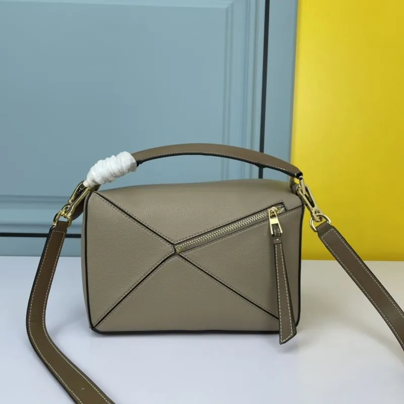 Loewe Taupe Leather Crossbody Handbag 871 - Image 3