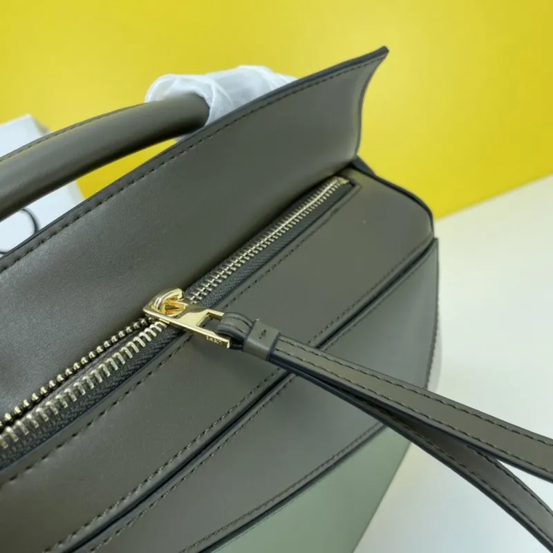 LOEWE Small Olive Green Puzzle Crossbody Bag - Image 7