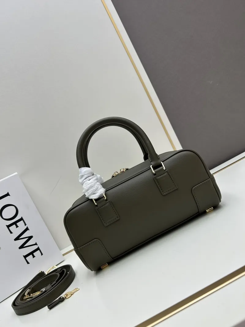LOEWE Olive Green Leather Handbag 062417 - Image 3
