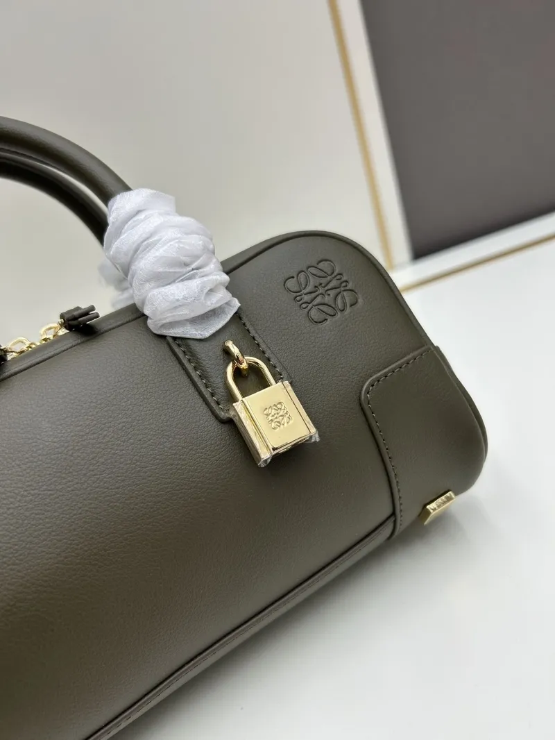 LOEWE Olive Green Leather Handbag 062417 - Image 4