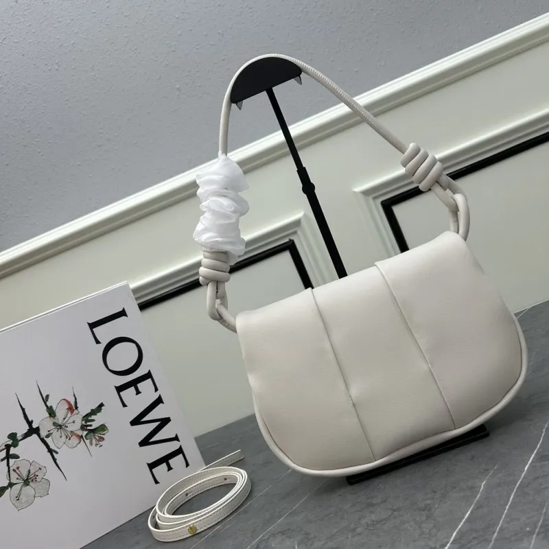 Alternative view of LOEWE Cream White Knot Shoulder Bag 062138