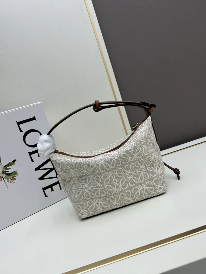 Beige LOEWE Anagram Hobo Shoulder Bag 652104 - Image 3