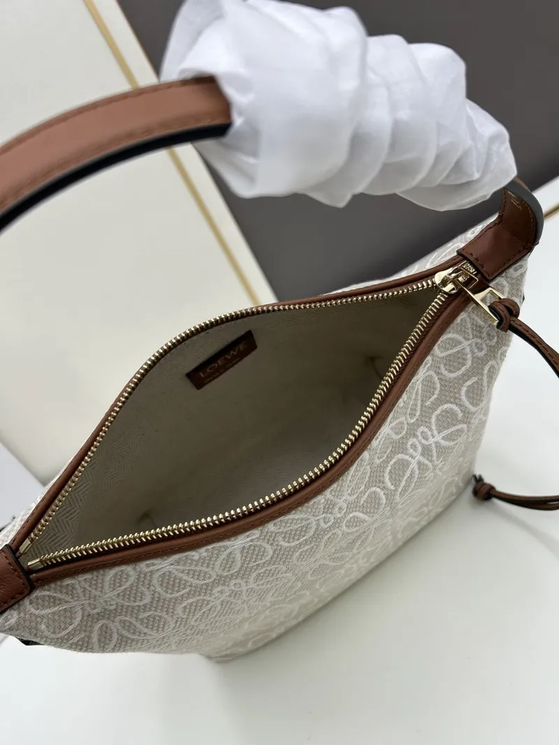 Beige LOEWE Anagram Hobo Shoulder Bag 652104 - Image 7