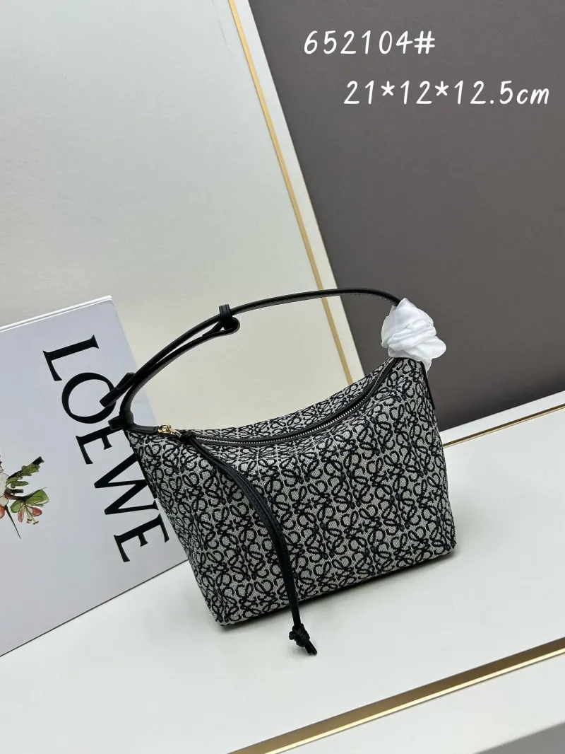 LOEWE Black Gray Monogram Hobo Bag 652104