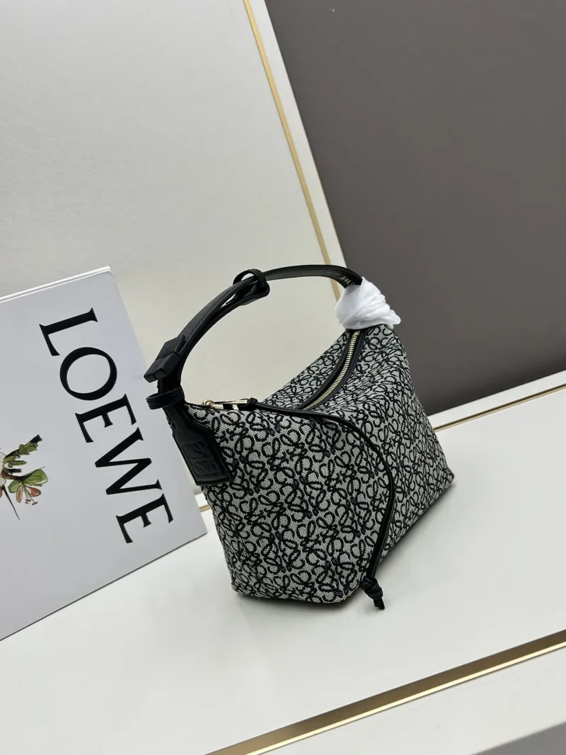 Alternative view of LOEWE Black Gray Monogram Hobo Bag 652104