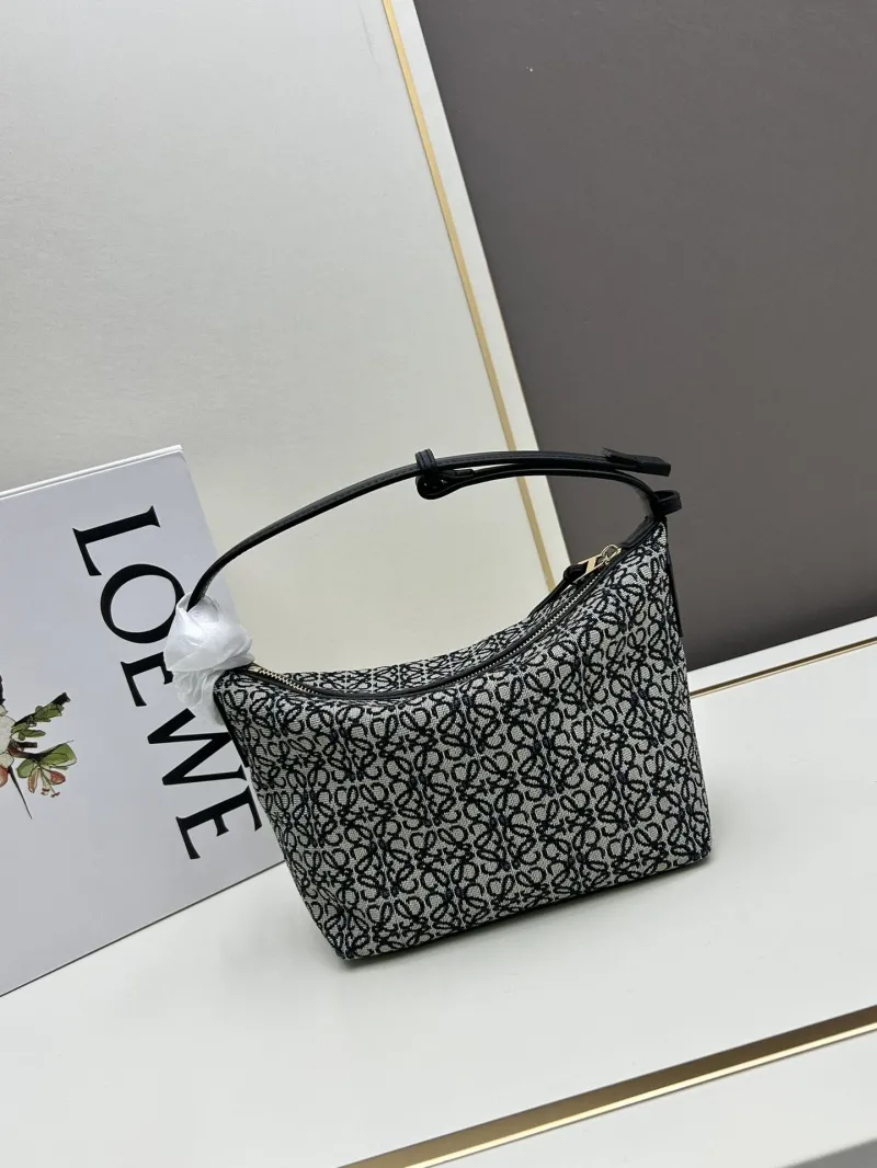 LOEWE Black Gray Monogram Hobo Bag 652104 - Image 3