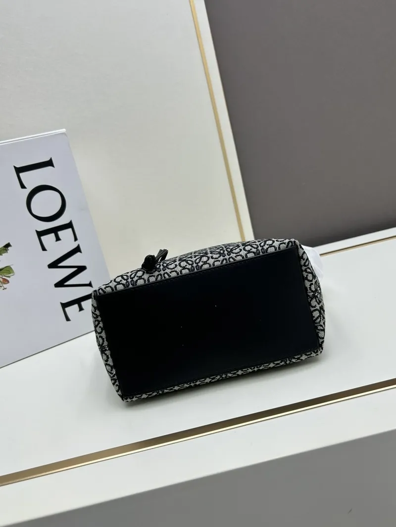 LOEWE Black Gray Monogram Hobo Bag 652104 - Image 4