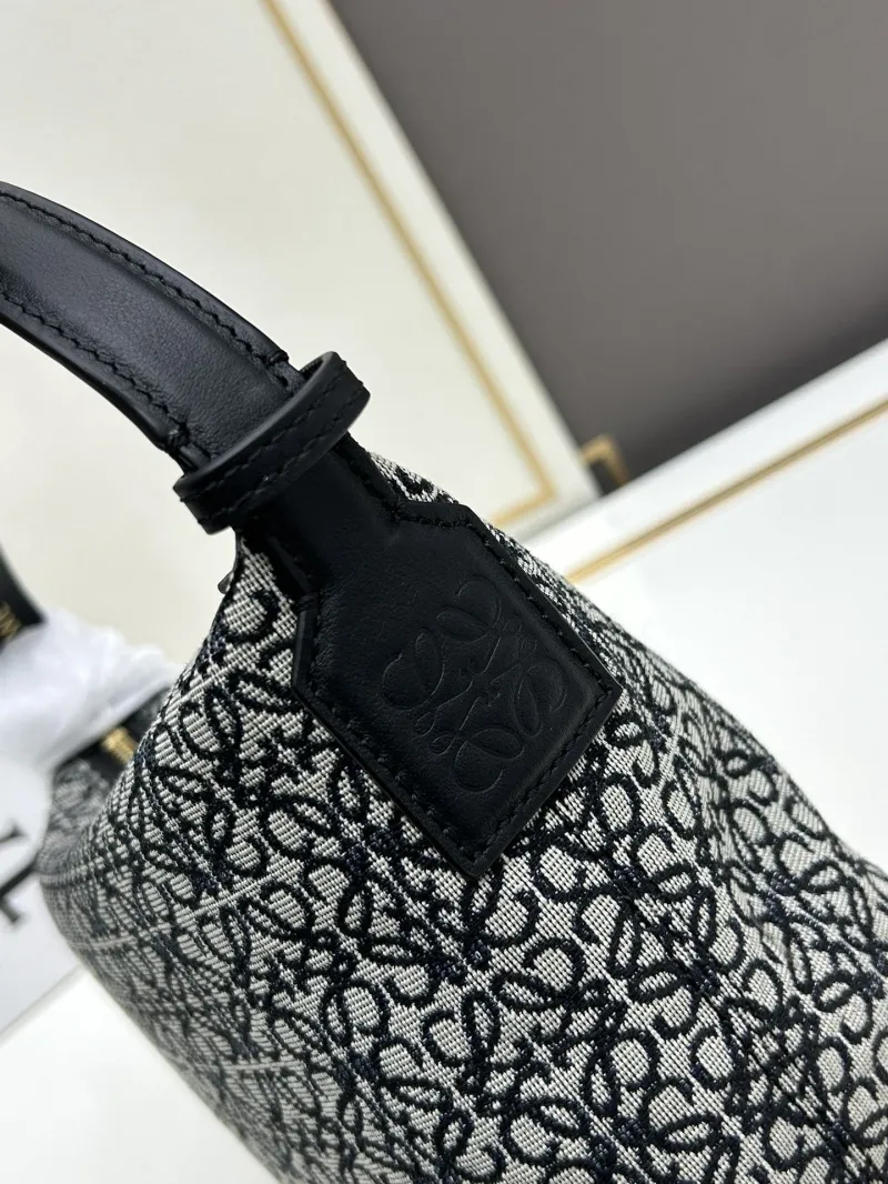 LOEWE Black Gray Monogram Hobo Bag 652104 - Image 5