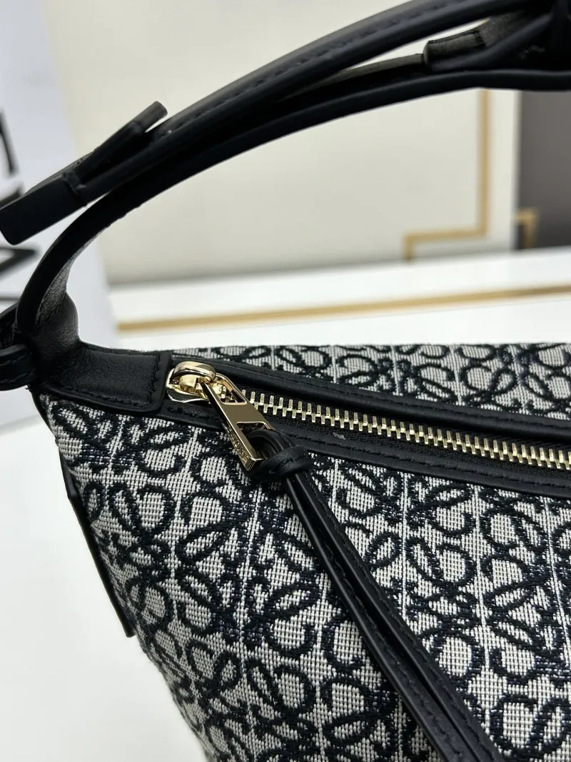 LOEWE Black Gray Monogram Hobo Bag 652104 - Image 6
